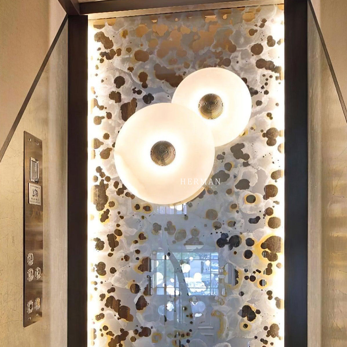 Median Alabaster Flush mount - 2 Surface by Meetlighting