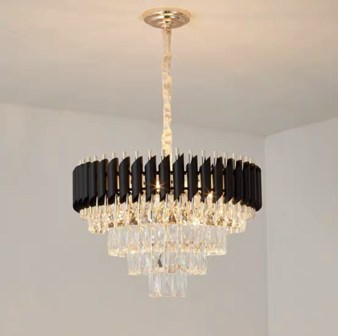 Modern Luxury Multi-Tier Oval/Round Crystal Tiered Chandelier-MEET LIGHTING