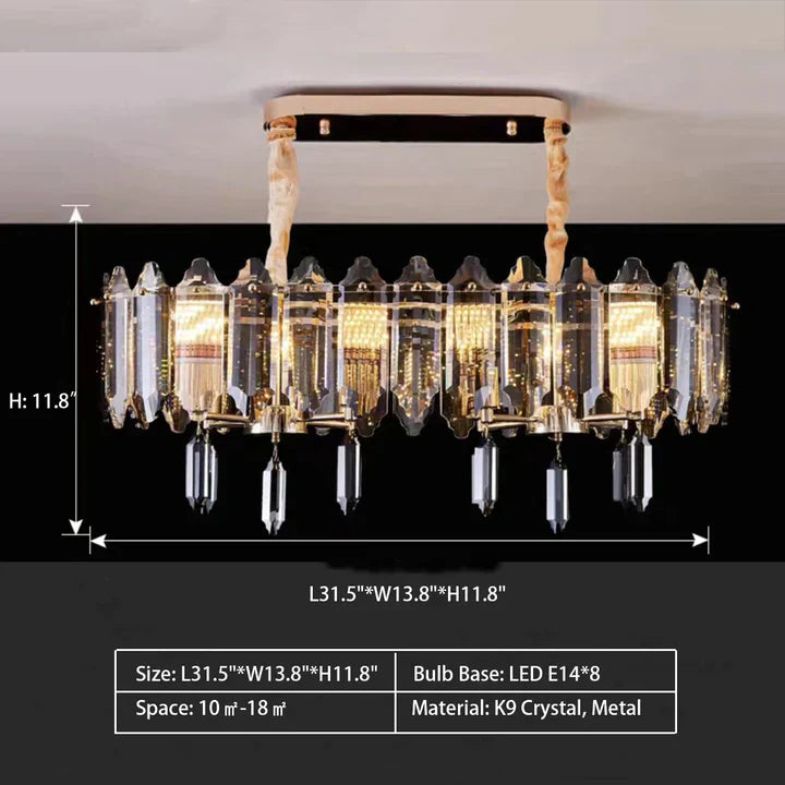 Modern Elegant Transparent Crystal Gold Chandelier Suit for Dining/Living Room-MEET LIGHTING