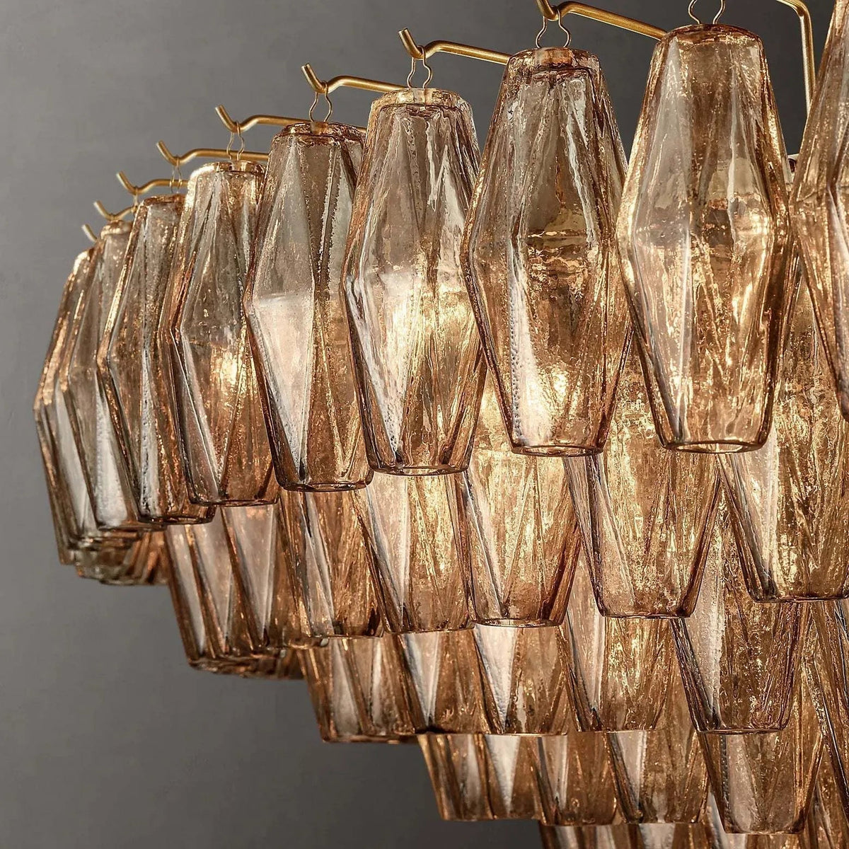 Chiaray Glass Multi-Tier Round Chandelier 61"