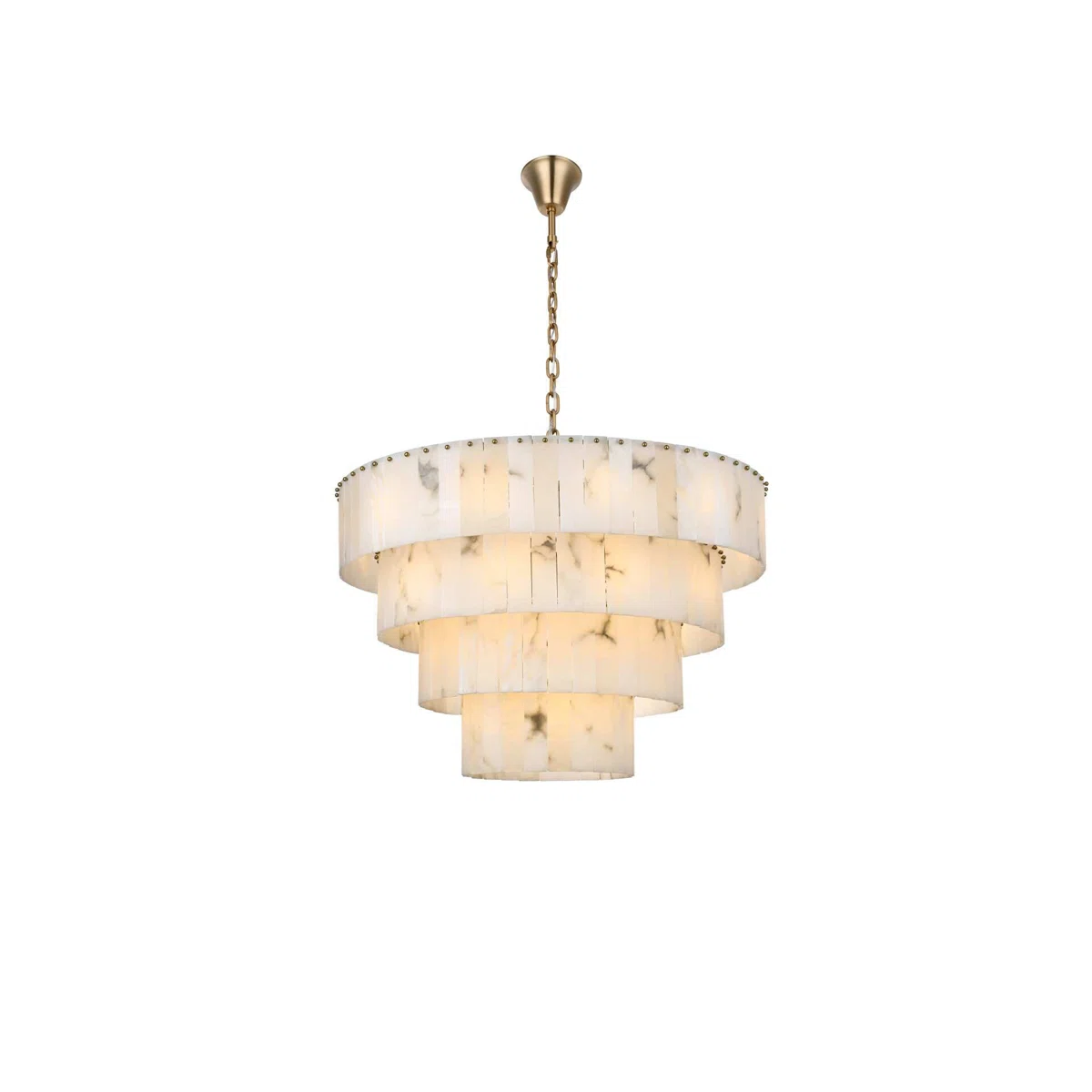 Intisar 40 inch Alabaster Chandelier in Satin Gold