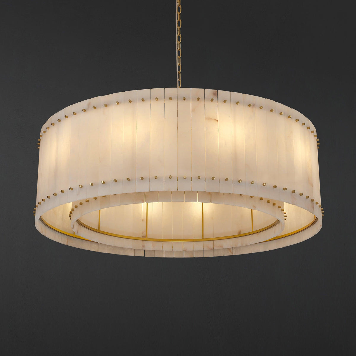 Santa 48 Inch Alabaster Round Chandelier