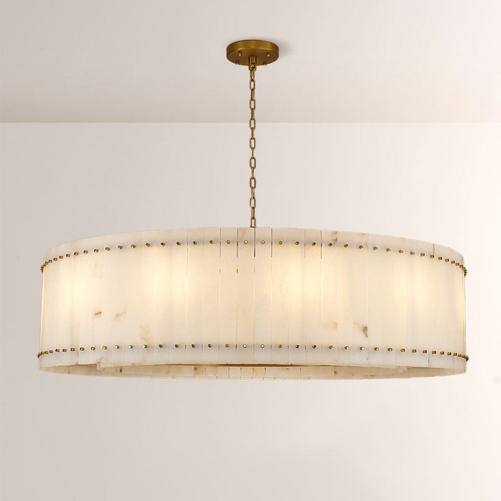 Santa 60 Inch Alabaster Round Chandelier