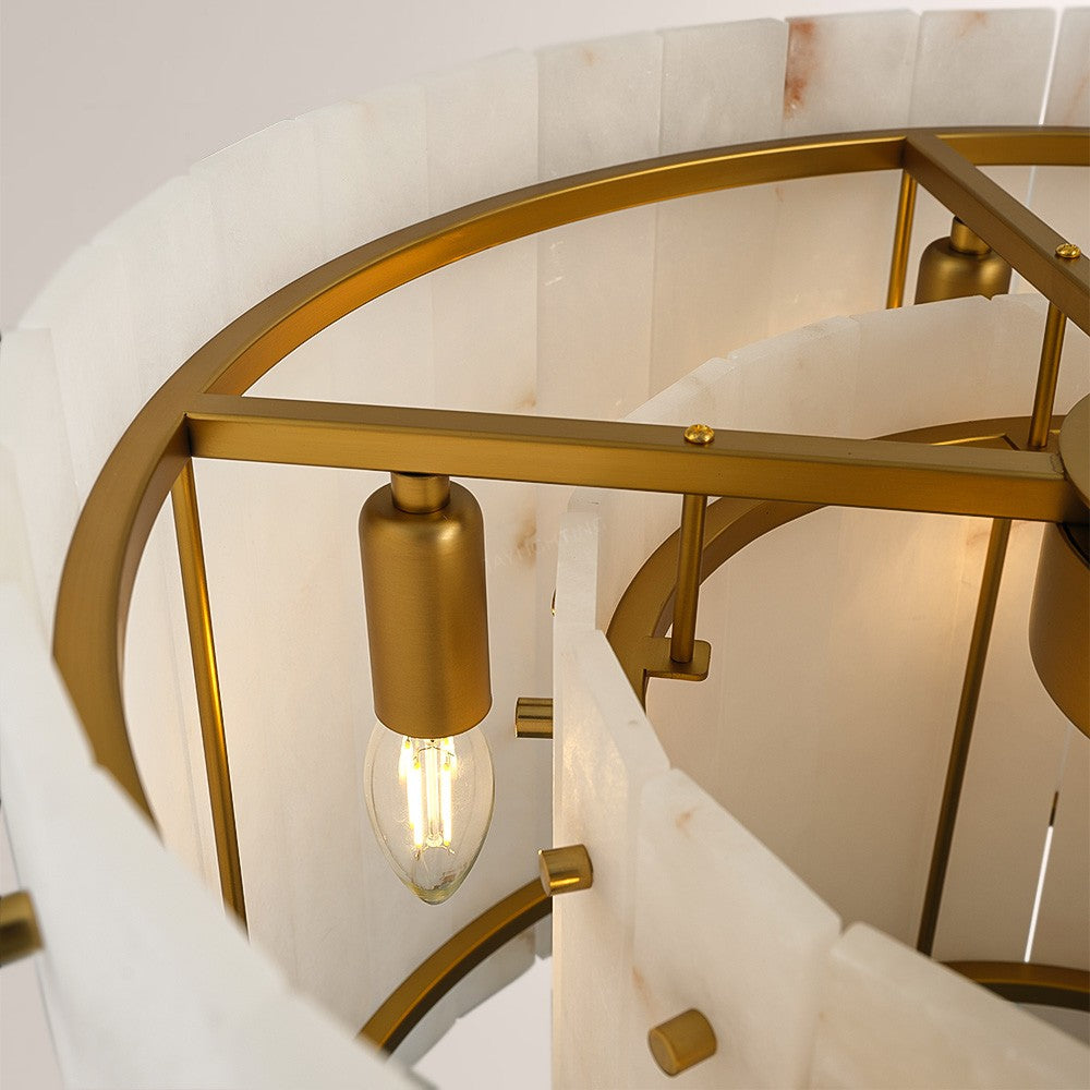 Santa 22 Inch Alabaster Round Chandelier