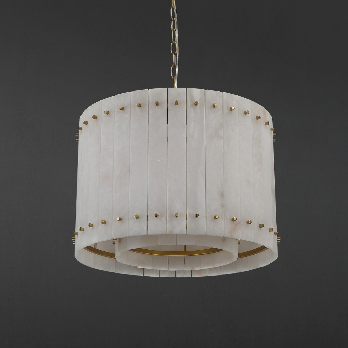 Santa 22 Inch Alabaster Round Chandelier