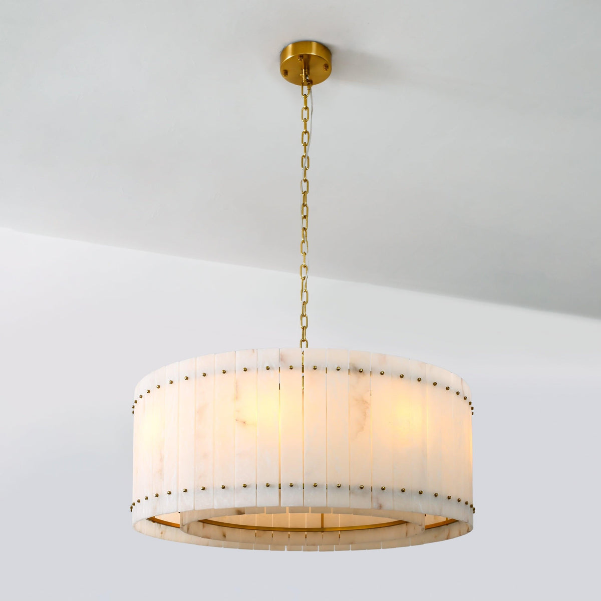 Santa 37 Inch Alabaster Round Chandelier