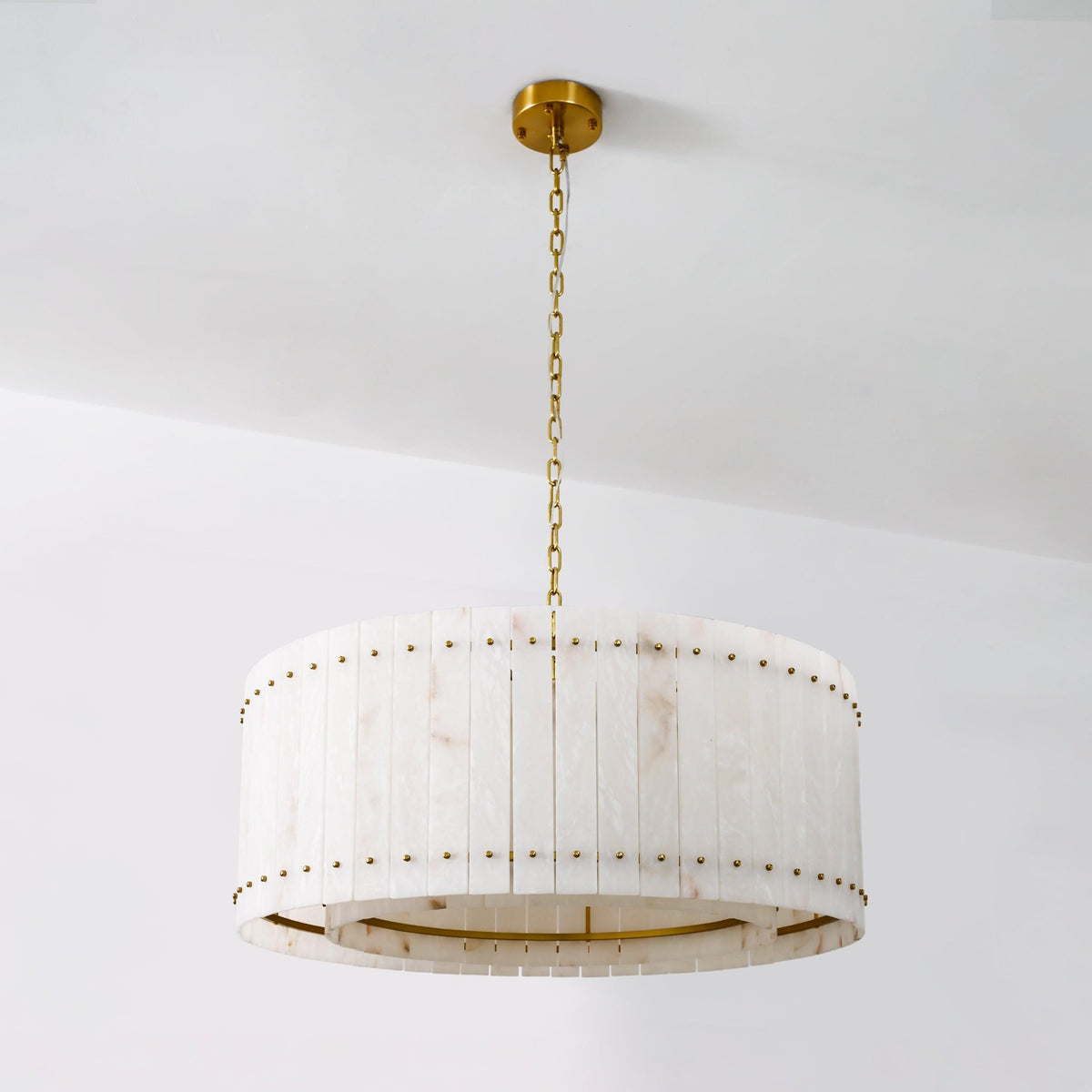 Santa 37 Inch Alabaster Round Chandelier