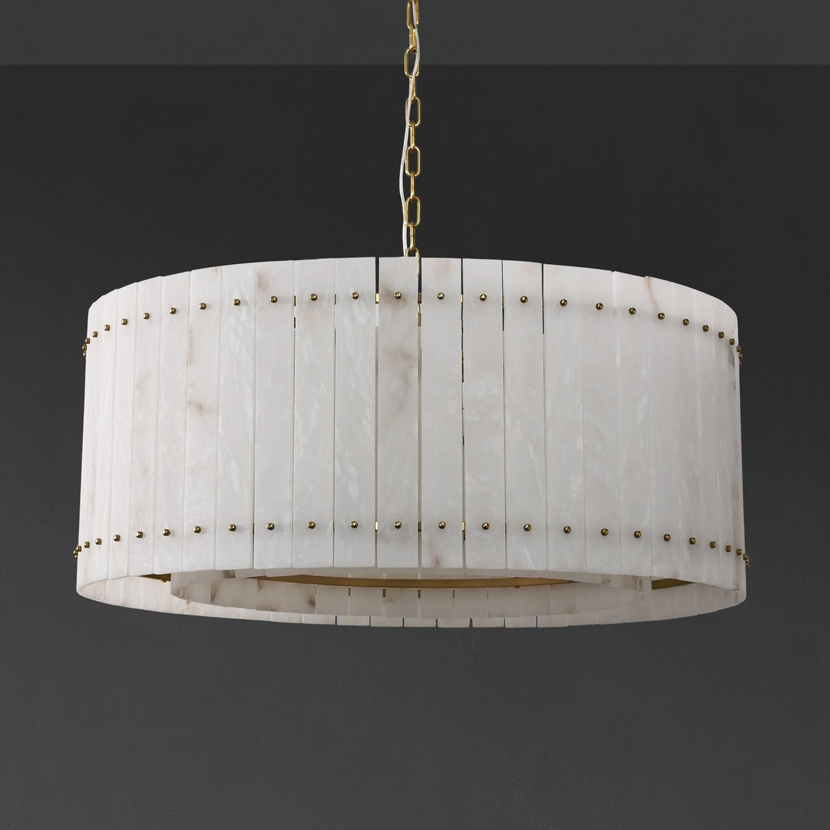Santa 37 Inch Alabaster Round Chandelier