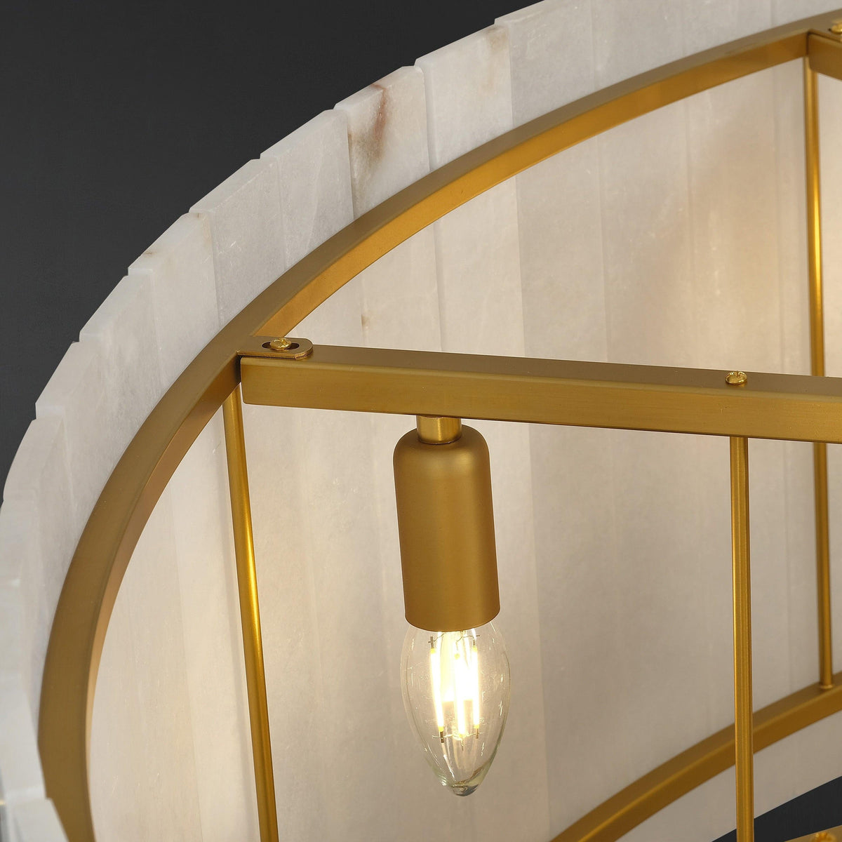 Santa 48 Inch Alabaster Two-Tier Chandelier