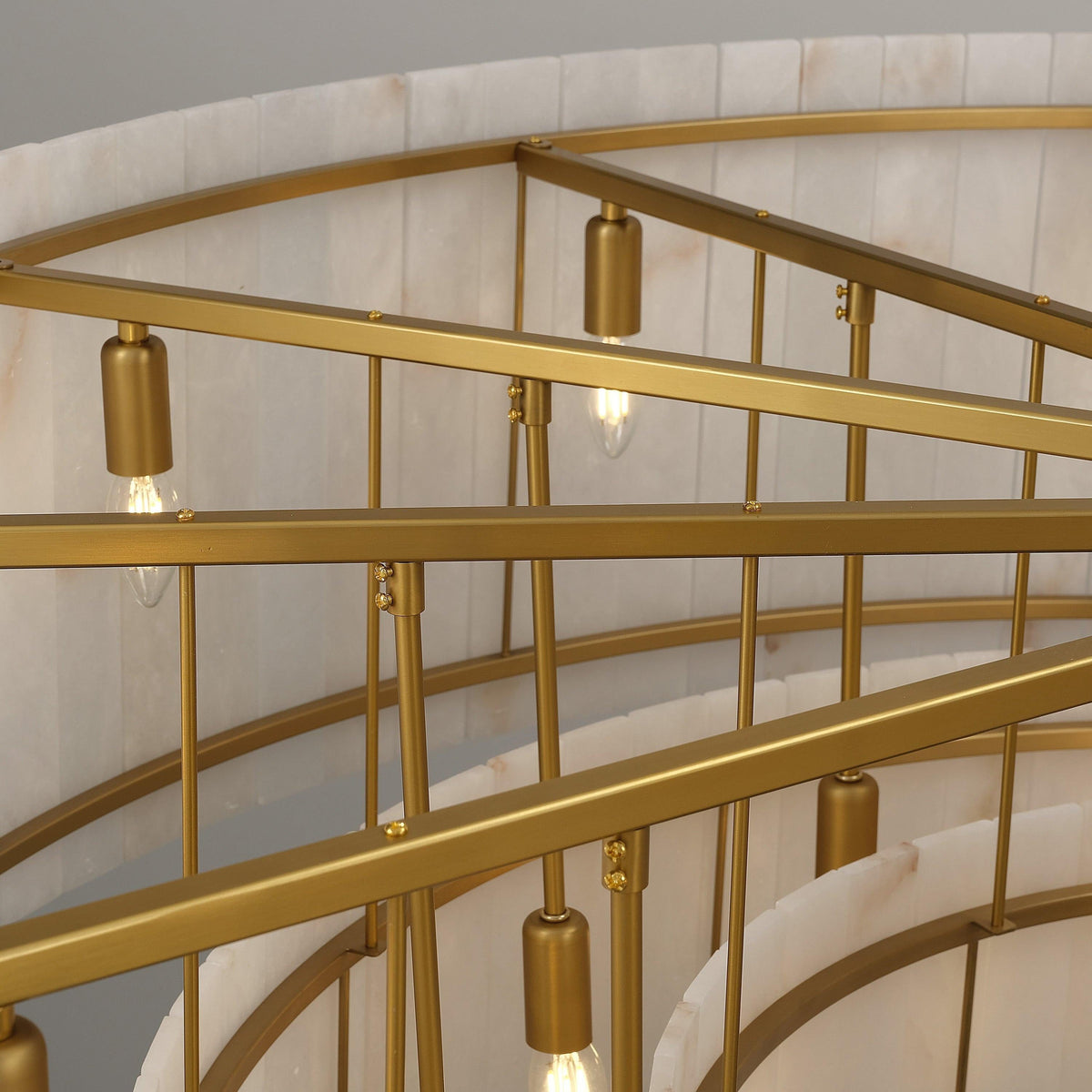 Santa 48 Inch Alabaster Two-Tier Chandelier