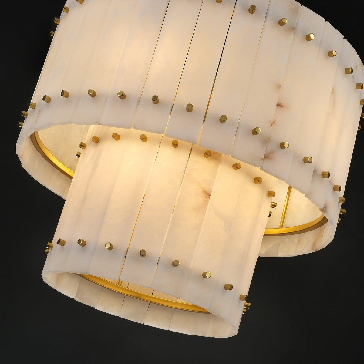 Santa 22 Inch Alabaster Two-Tier Chandelier