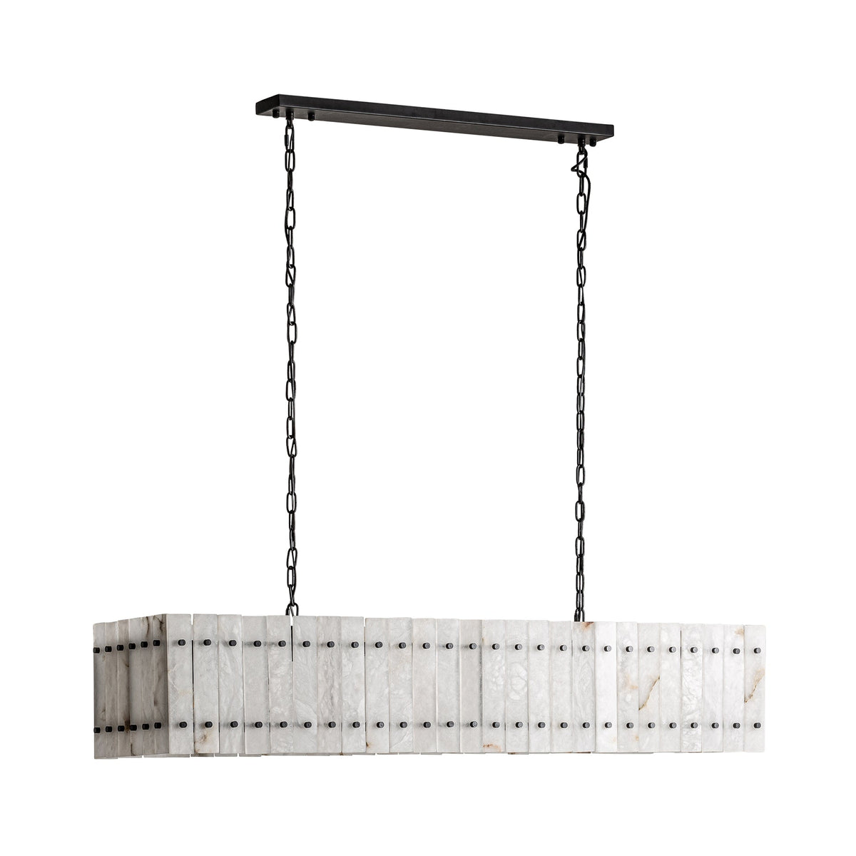 Santa 54 Inch Alabaster Rectangular Chandelier