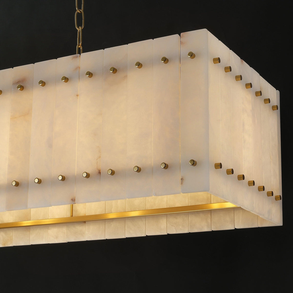 Santa 54 Inch Alabaster Rectangular Chandelier