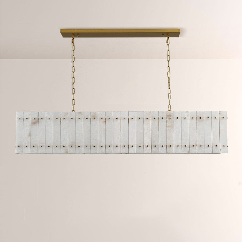 Santa 54 Inch Alabaster Rectangular Chandelier