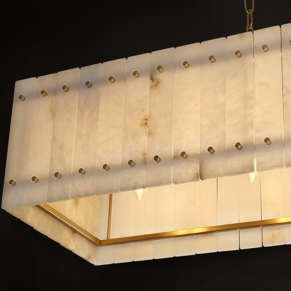 Santa 72 Inch Alabaster Rectangular Chandelier