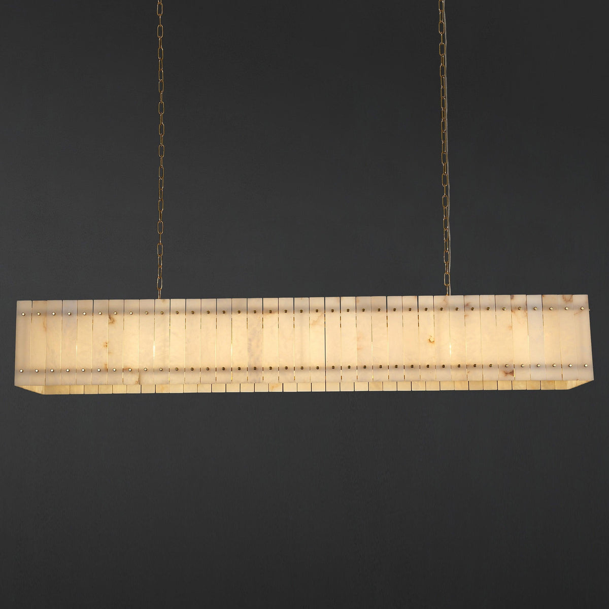Santa 72 Inch Alabaster Rectangular Chandelier