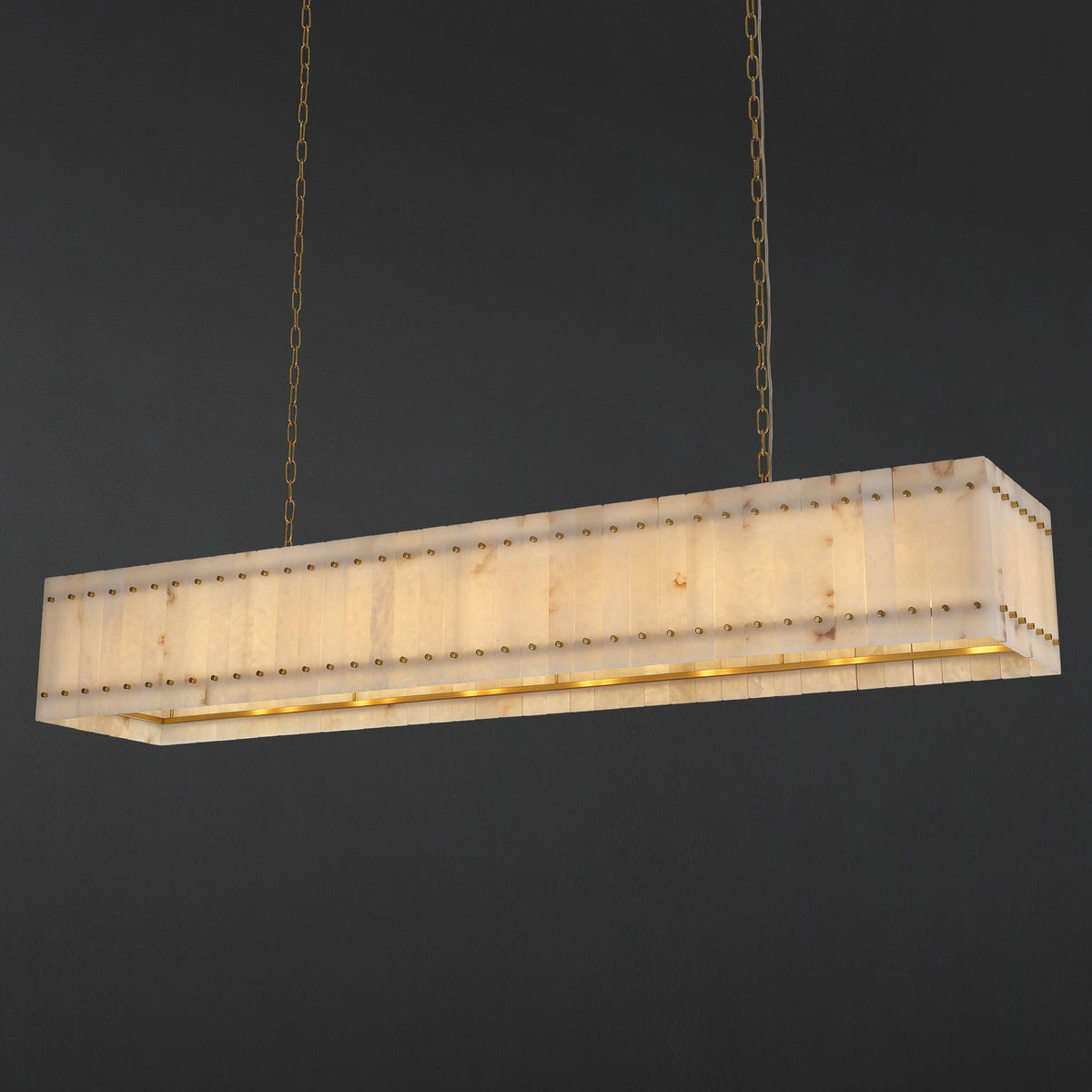 Santa 72 Inch Alabaster Rectangular Chandelier