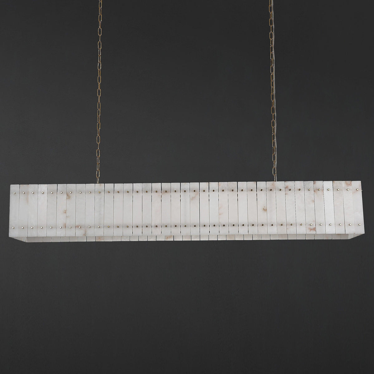 Santa 72 Inch Alabaster Rectangular Chandelier