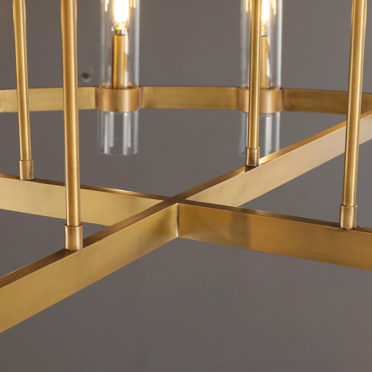 Zenvor 48 Inch Cylinder Glass Round Candle Chandelier