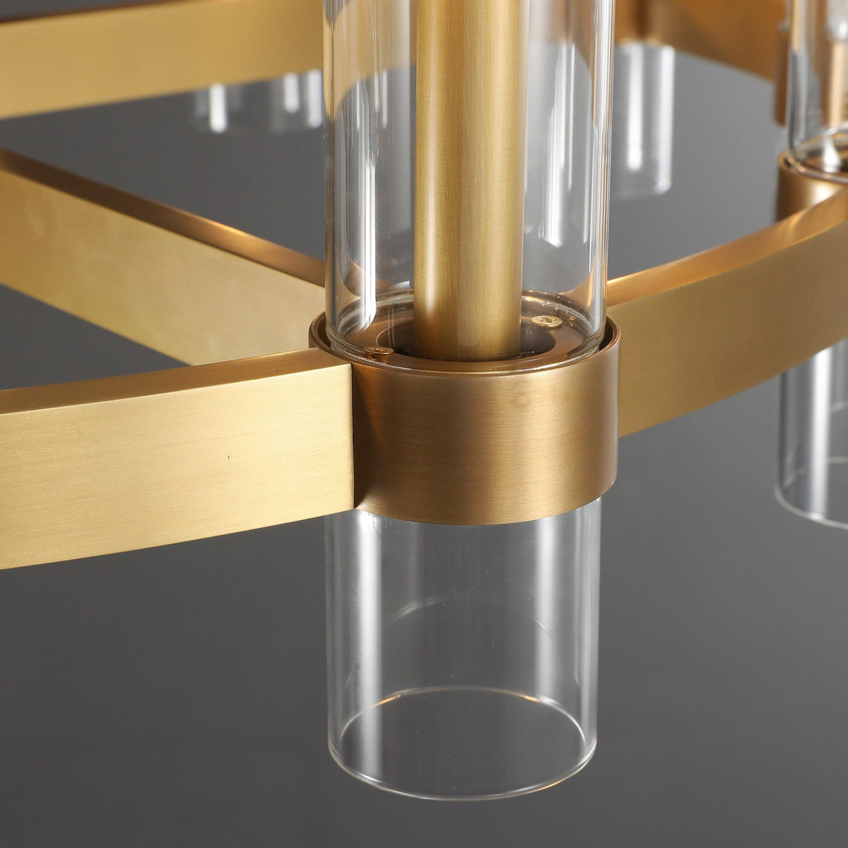 Zenvor 48 Inch Cylinder Glass Round Candle Chandelier