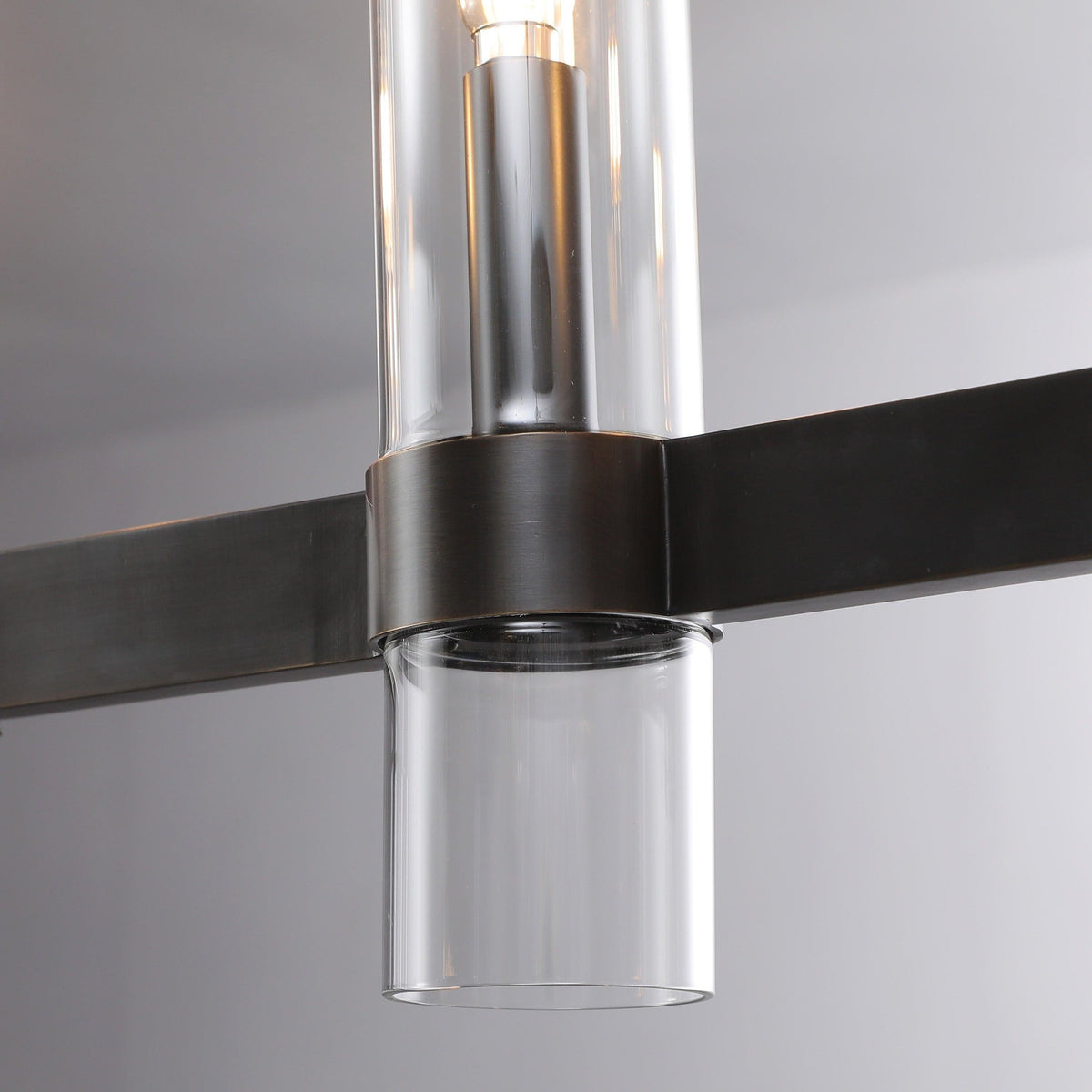 Zenvor 60 Inch Cylinder Glass Round Candle Chandelier