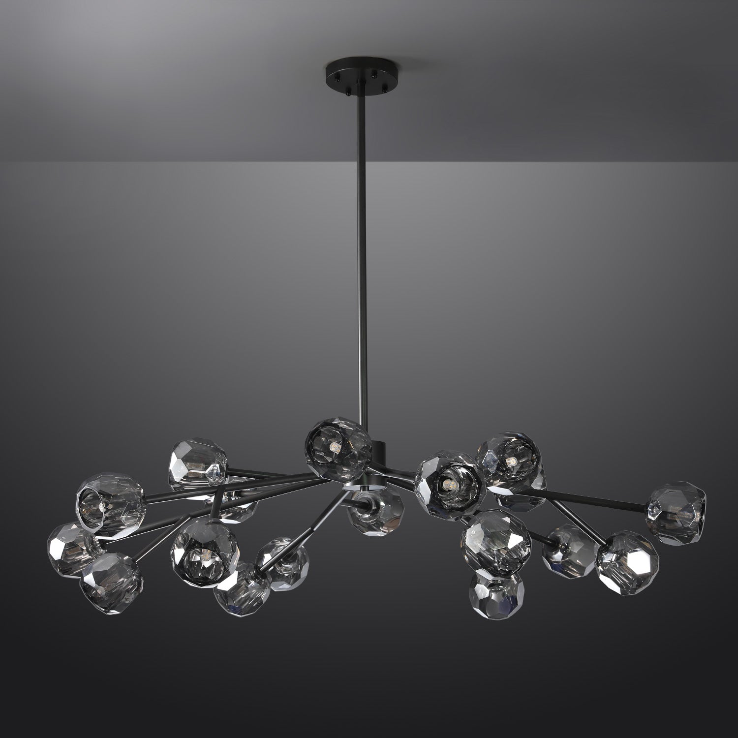Lumerae 48 Inch Sputnik Globe Smoked Crystal Chandelier