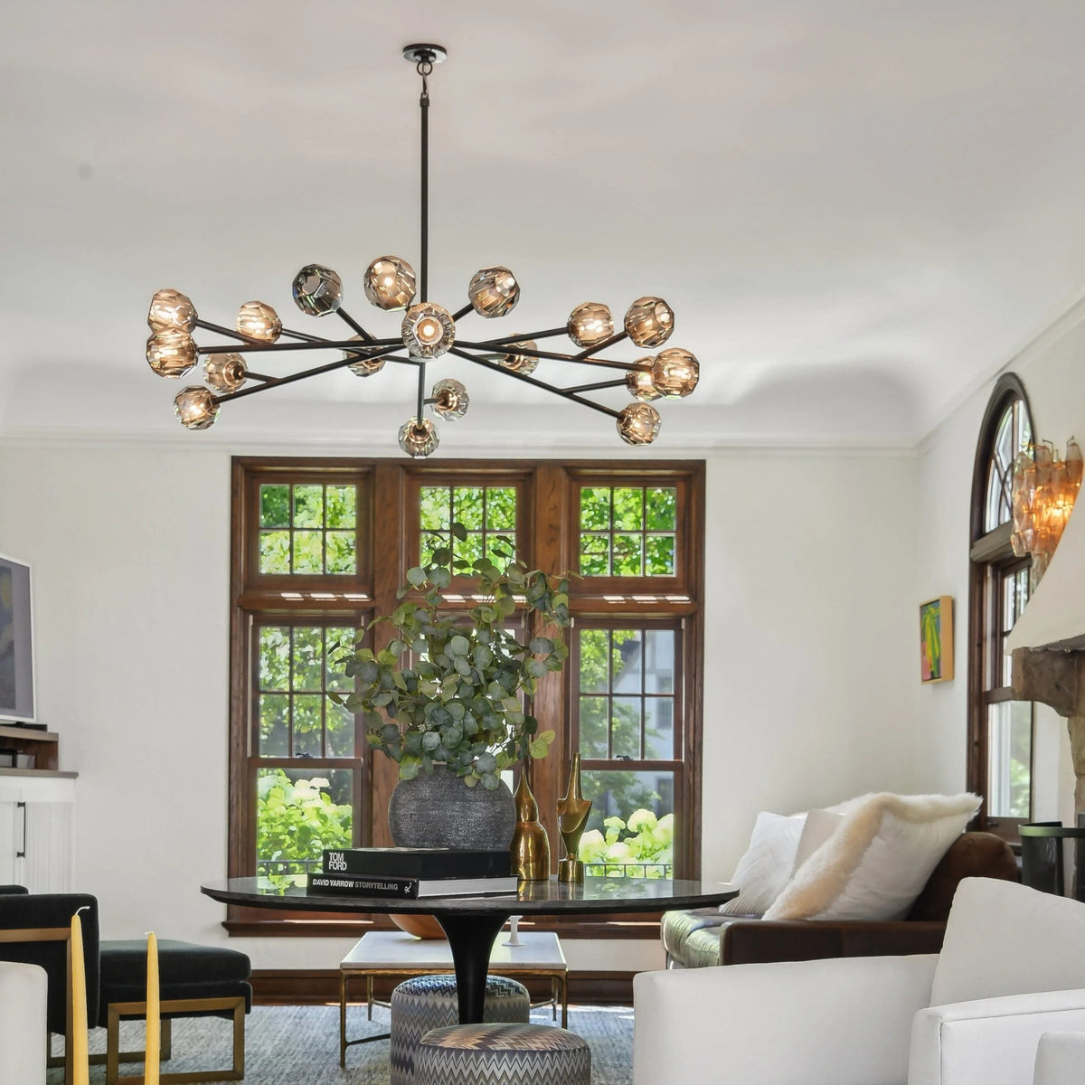 Lumerae 60 Inch Sputnik Globe Smoked Crystal Chandelier