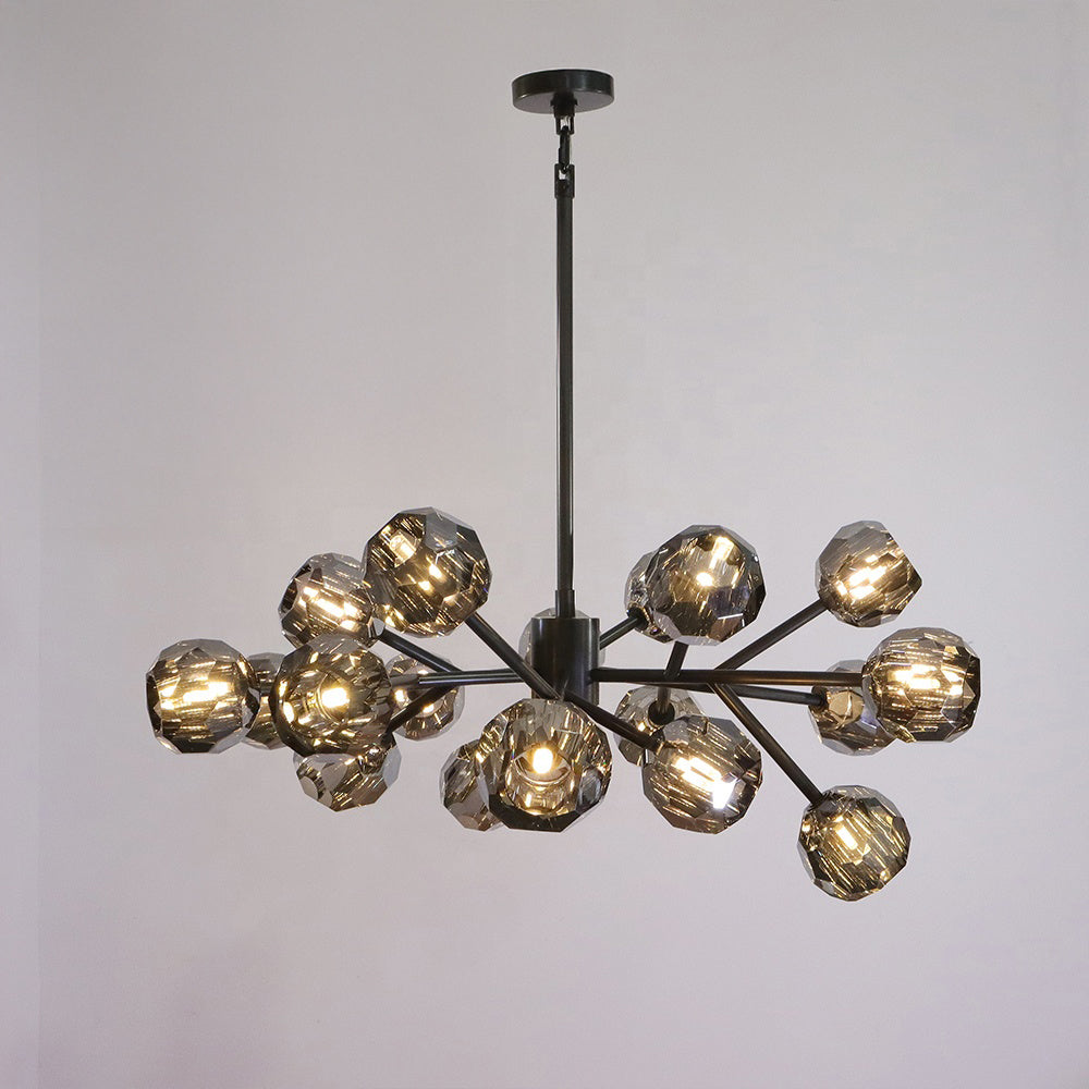 Lumerae 36 Inch Sputnik Globe Smoked Crystal Chandelier