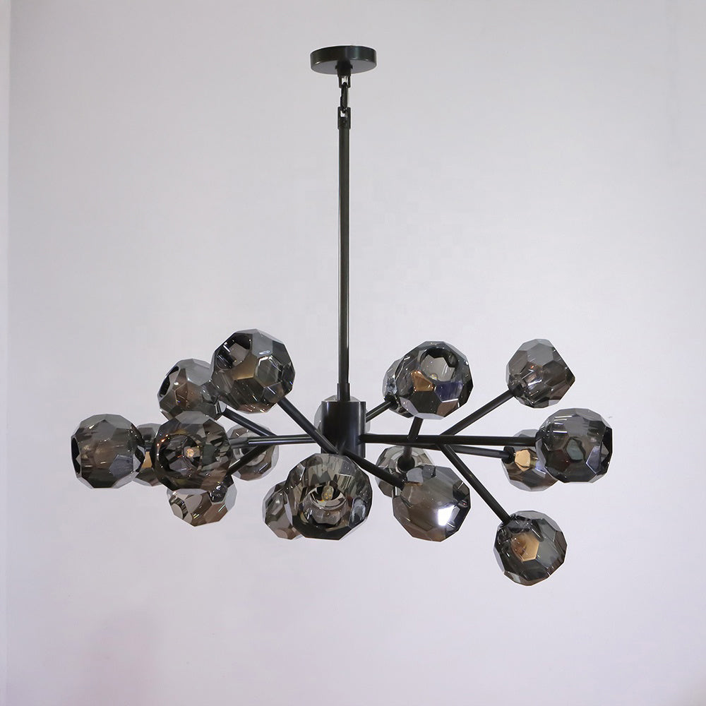 Lumerae 36 Inch Sputnik Globe Smoked Crystal Chandelier