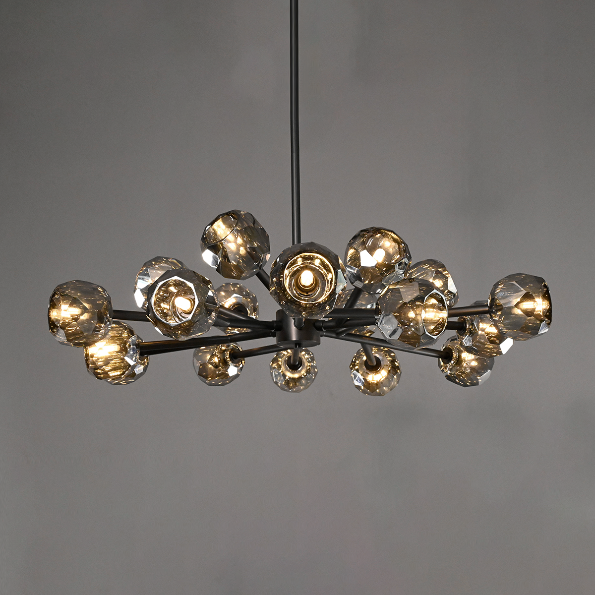 Lumerae 36 Inch Sputnik Globe Smoked Crystal Chandelier