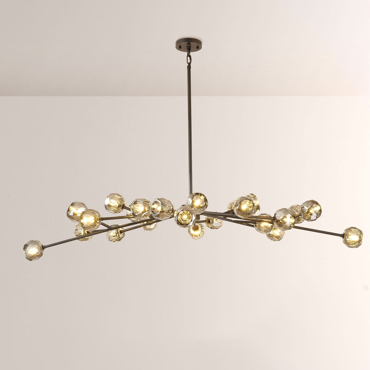 Lumerae 72 Inch Oval Sputnik Globe Smoked Crystal Chandelier