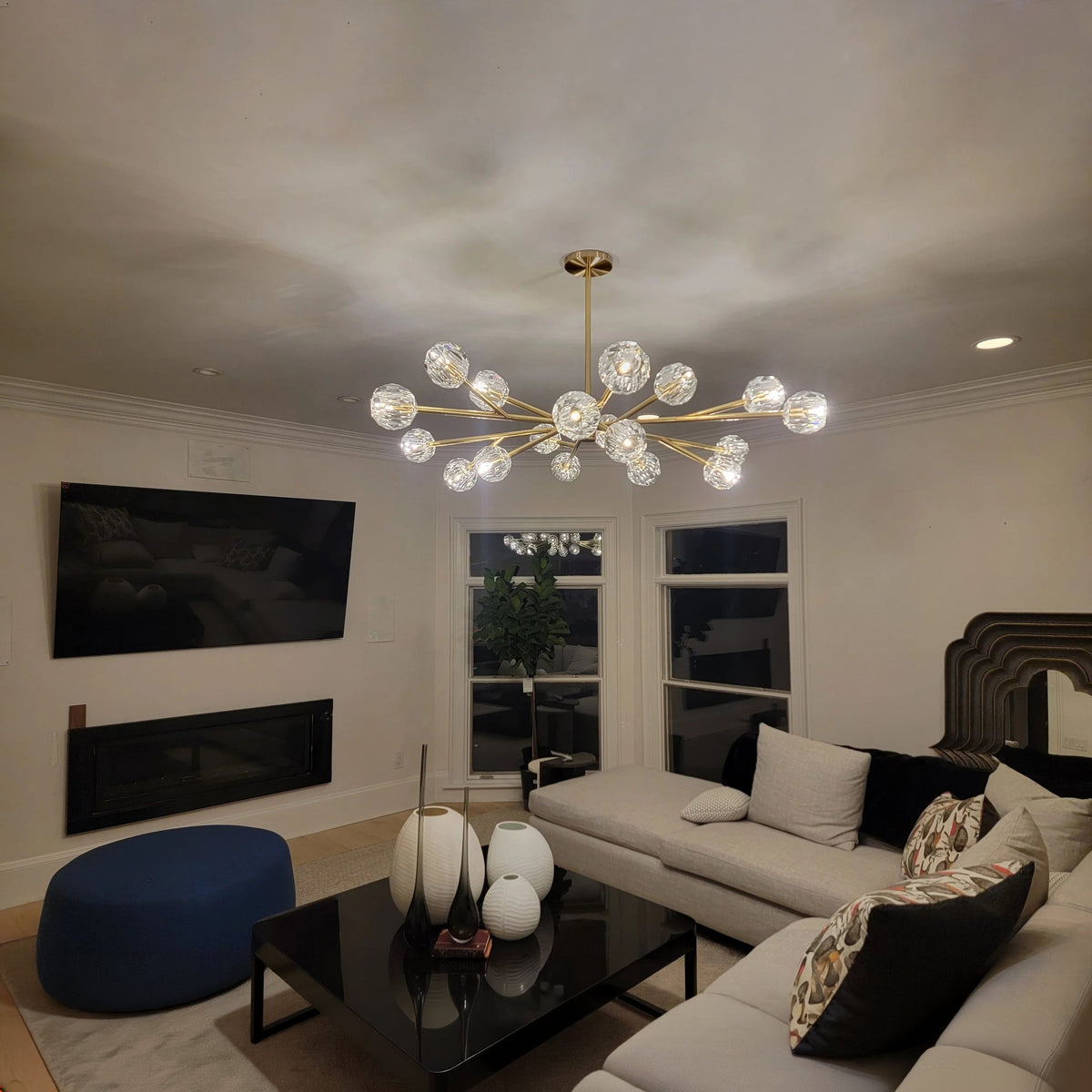 Lumerae 60 Inch Sputnik Globe Crystal Chandelier