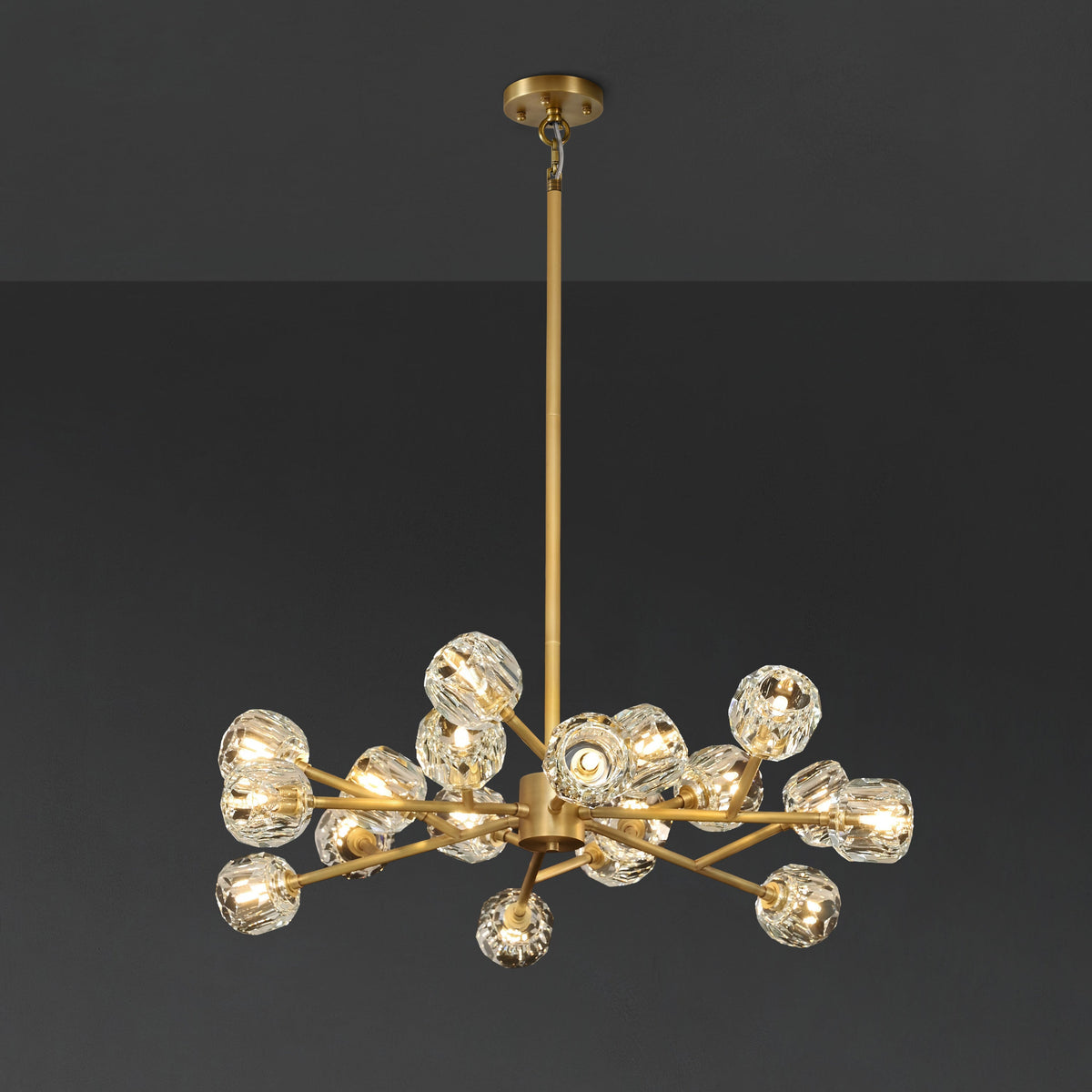 Lumerae 36 Inch Sputnik Globe Crystal Chandelier