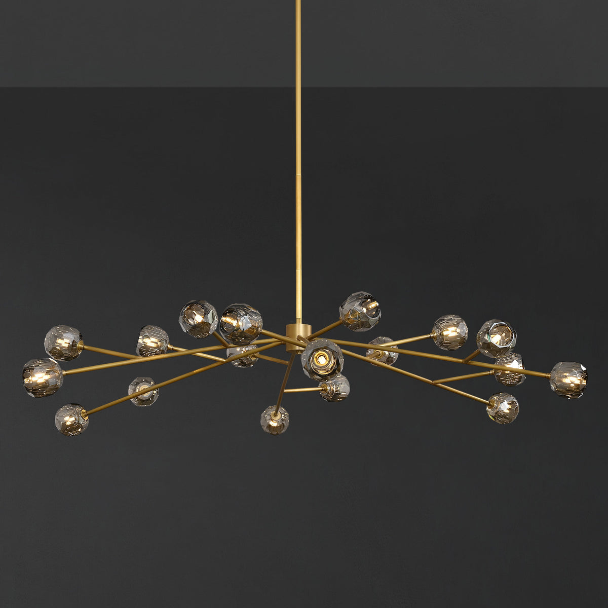 Lumerae 72 Inch Sputnik Globe Smoked Crystal Chandelier