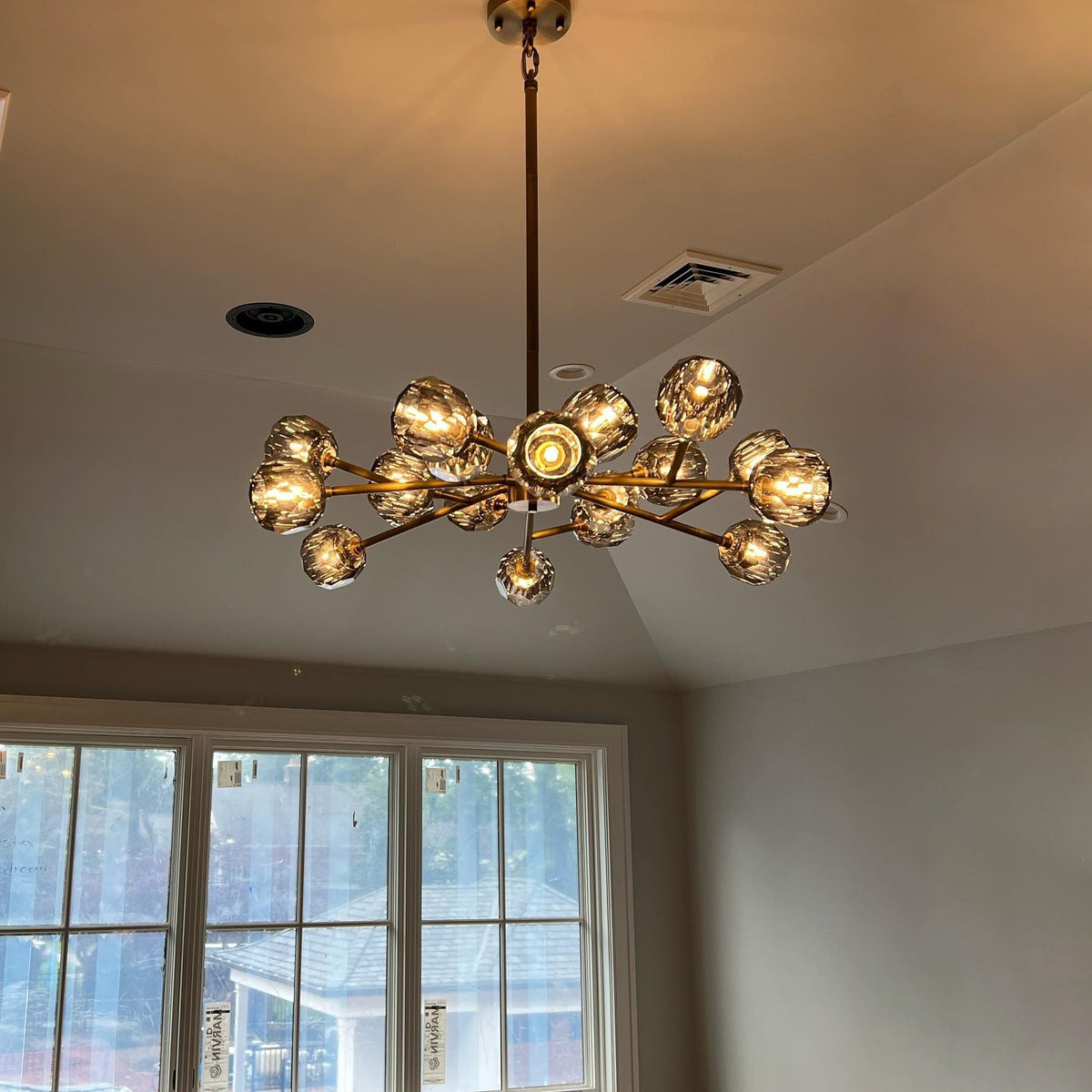 Lumerae 36 Inch Sputnik Globe Smoked Crystal Chandelier