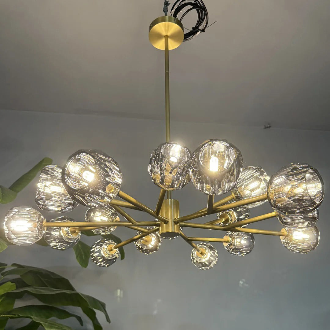 Lumerae 36 Inch Sputnik Globe Smoked Crystal Chandelier
