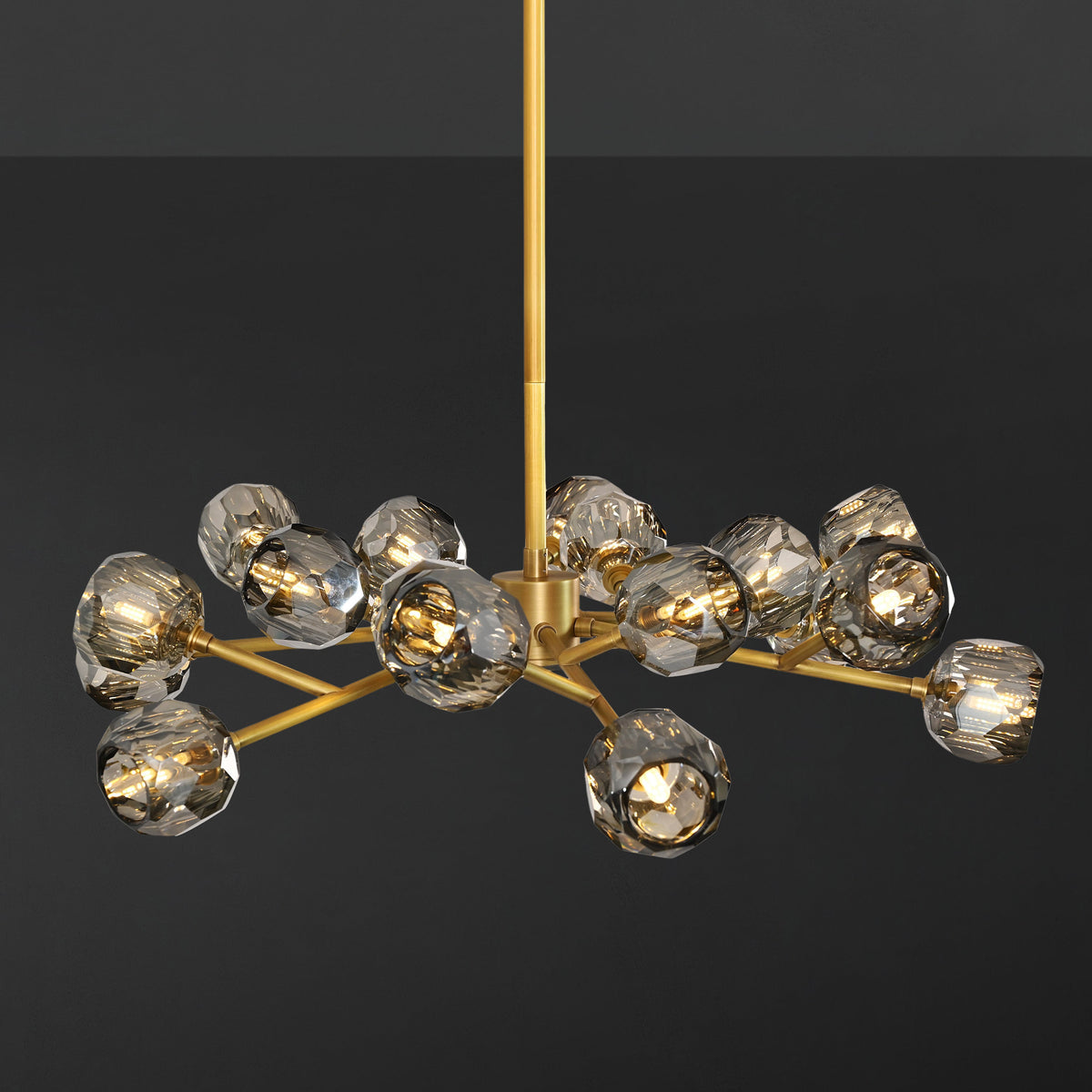 Lumerae 36 Inch Sputnik Globe Smoked Crystal Chandelier