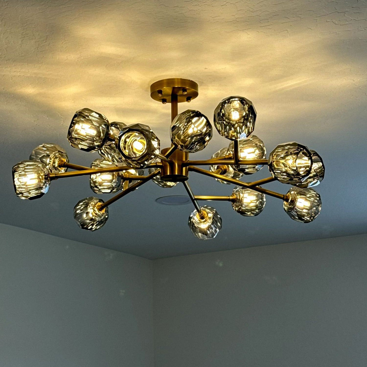 Lumerae 36 Inch Sputnik Globe Smoked Crystal Chandelier
