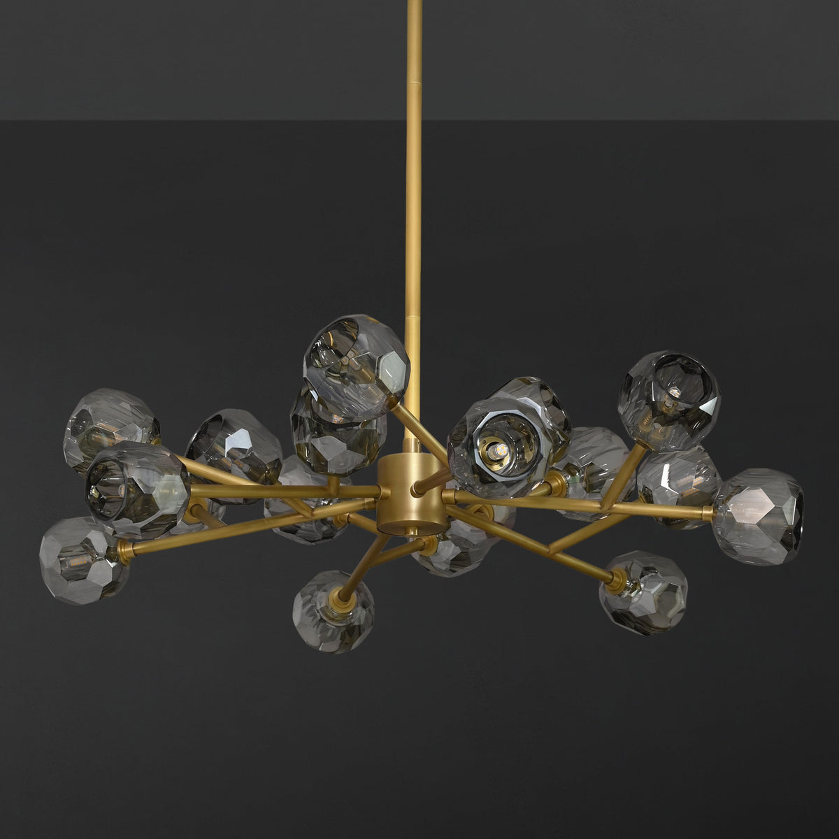Lumerae 36 Inch Sputnik Globe Smoked Crystal Chandelier