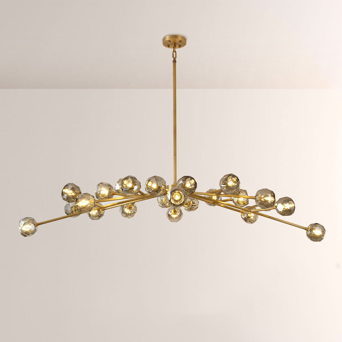 Lumerae 72 Inch Oval Sputnik Globe Smoked Crystal Chandelier
