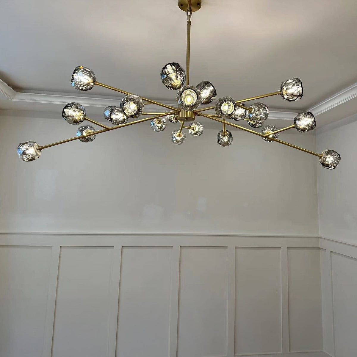 Lumerae 72 Inch Oval Sputnik Globe Smoked Crystal Chandelier
