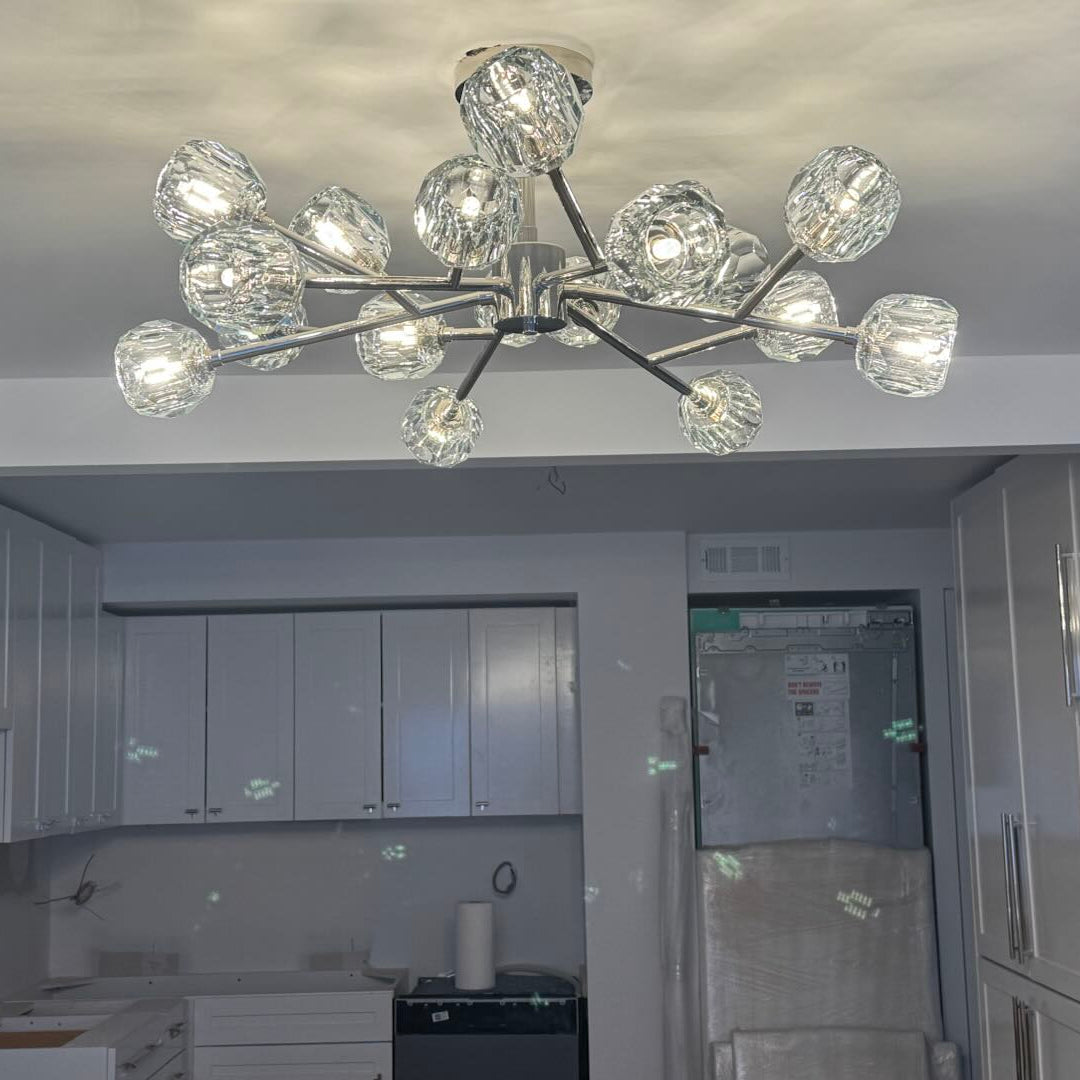Lumerae 36 Inch Sputnik Globe Crystal Chandelier