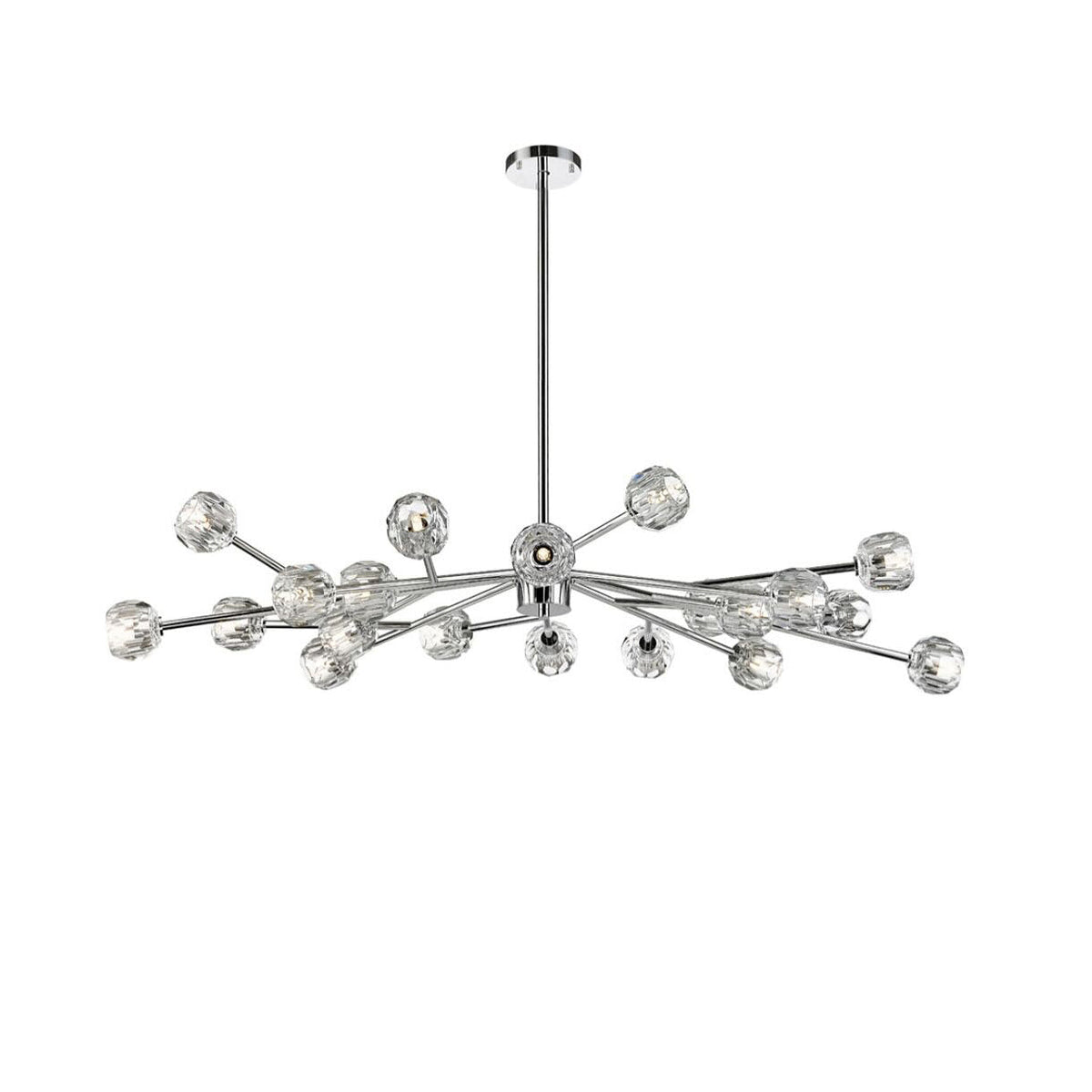 Lumerae 72 Inch Oval Sputnik Globe Crystal Chandelier