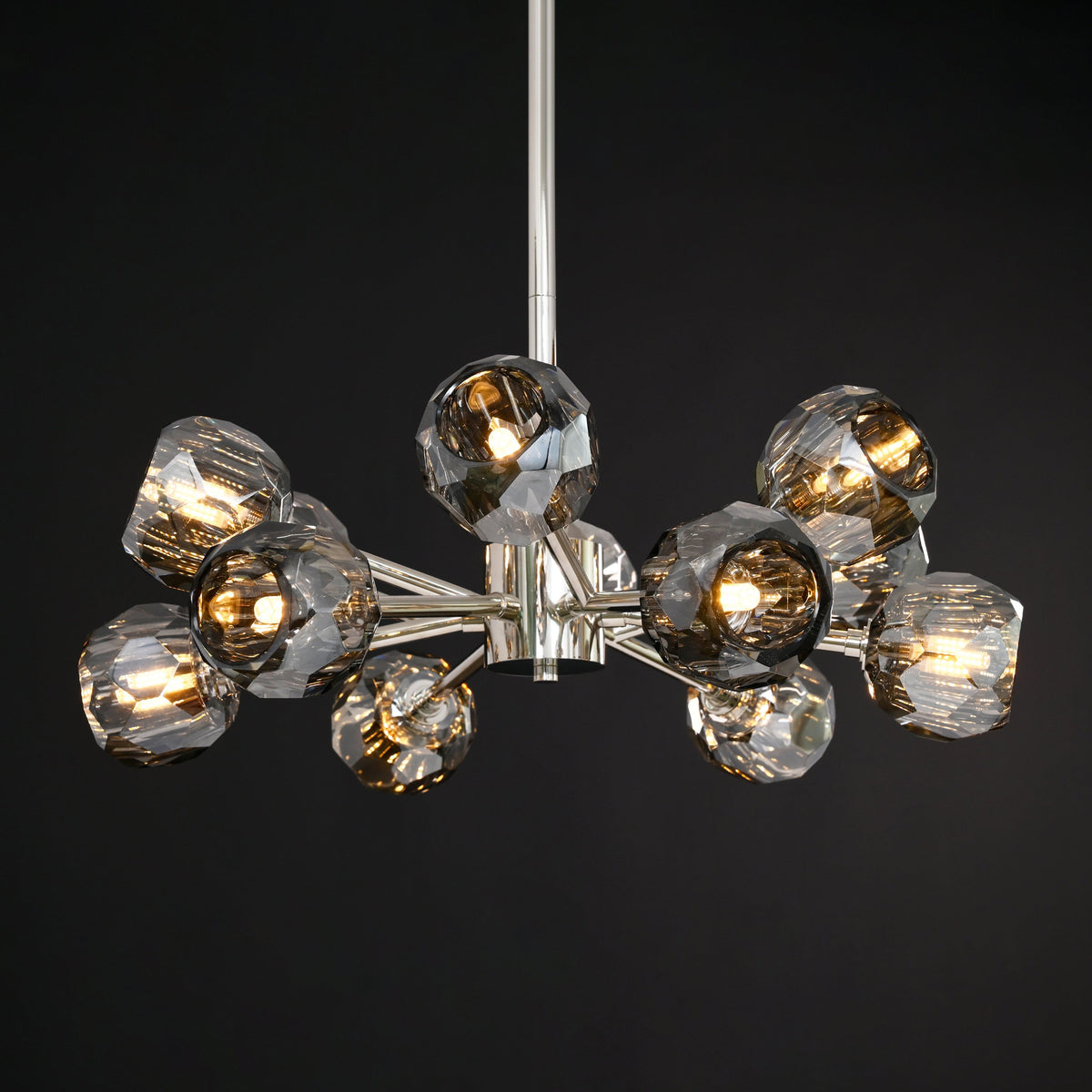 Lumerae 24 Inch Sputnik Globe Smoked Crystal Chandelier