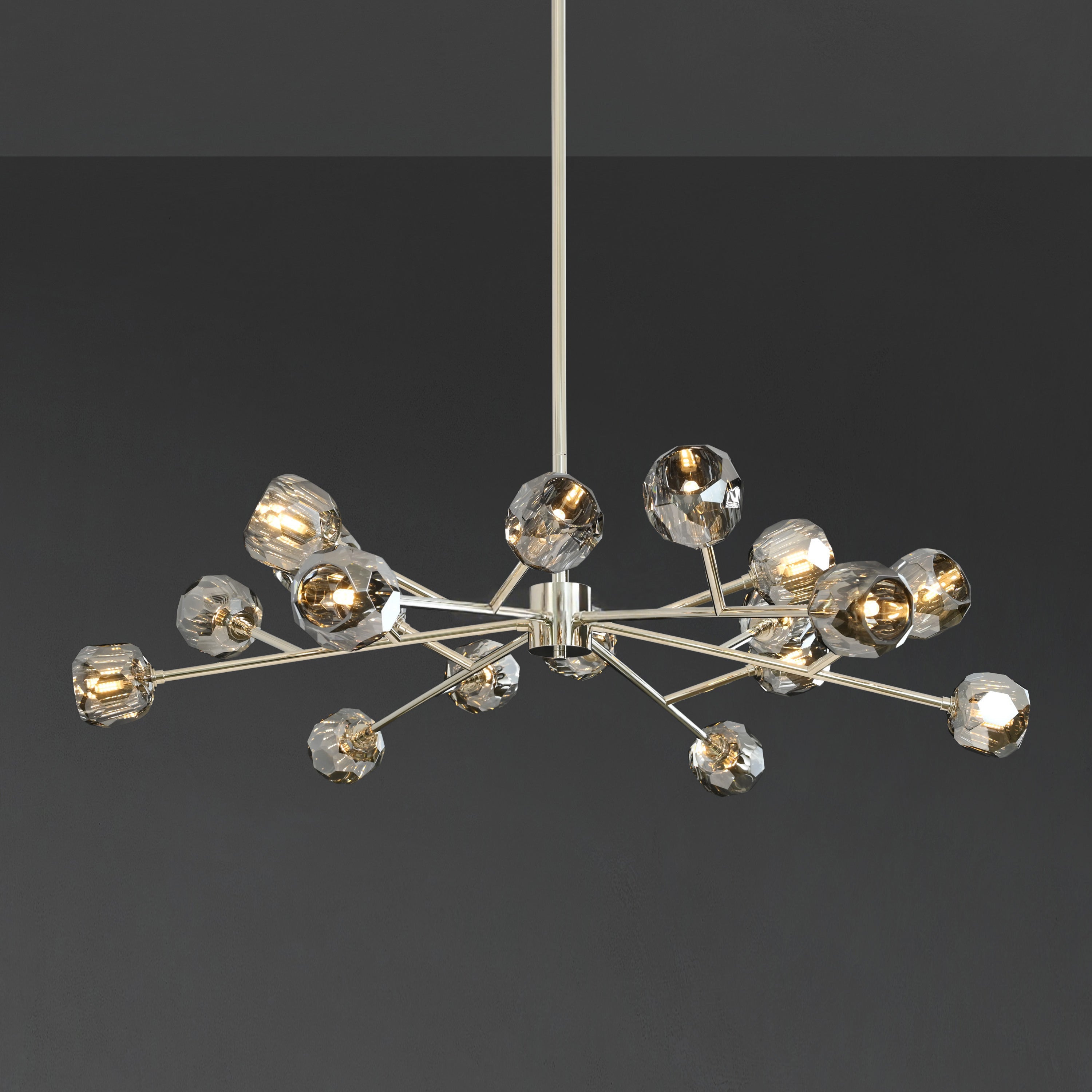 Lumerae 48 Inch Sputnik Globe Smoked Crystal Chandelier