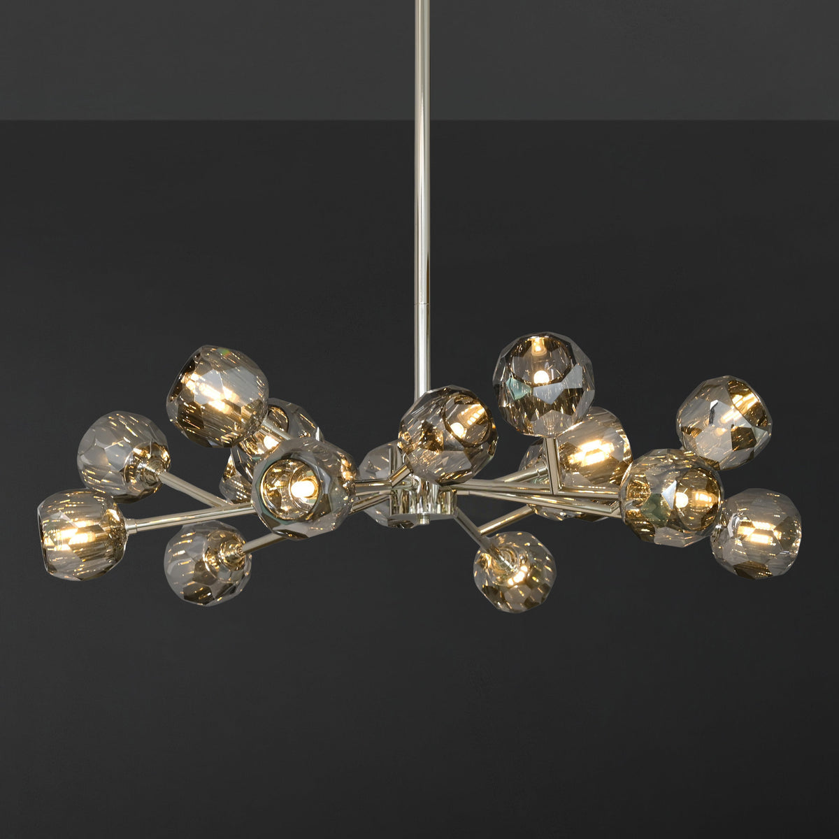 Lumerae 36 Inch Sputnik Globe Smoked Crystal Chandelier