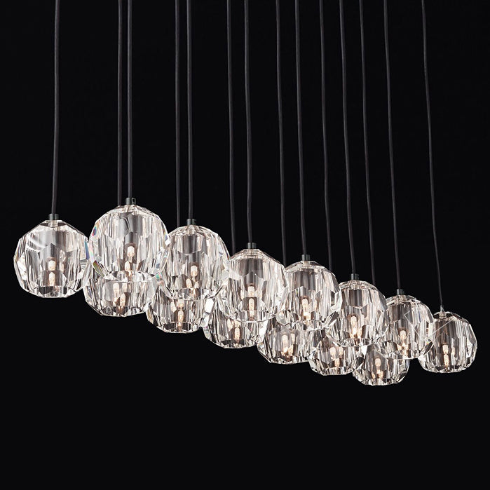 Lumerae 48 Inch Globe Crystal Cluster Linear Chandelier