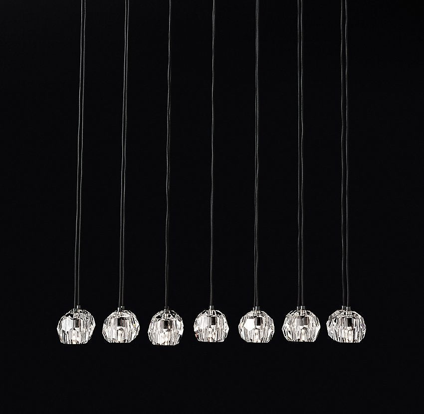 Lumerae 48 Inch Globe Crystal Cluster Linear Chandelier