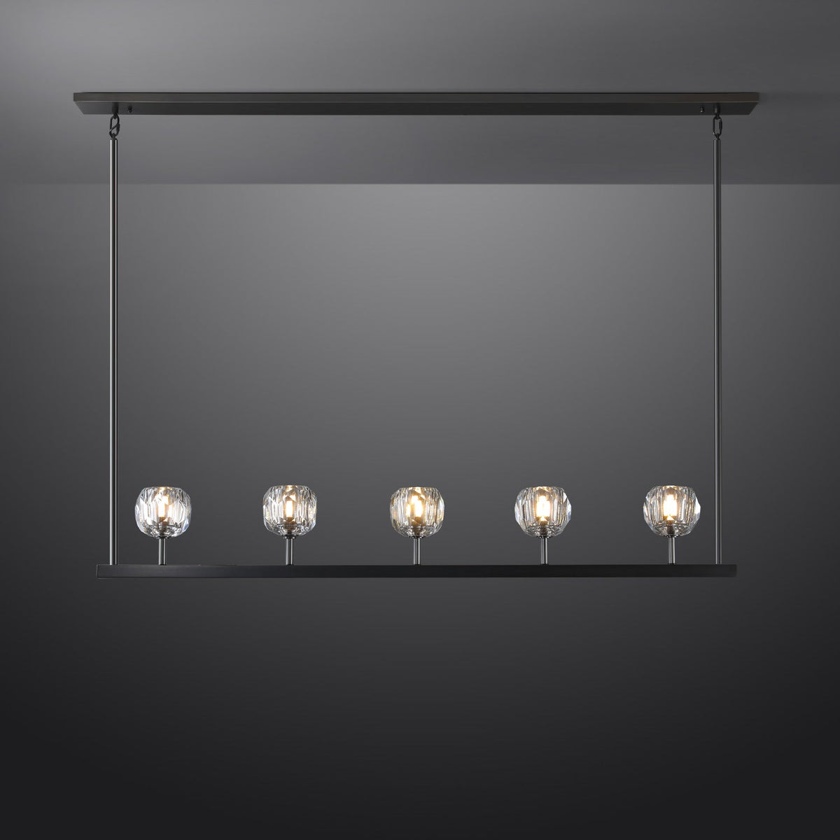 Lumerae 48 Inch Globe Crystal Linear Chandelier