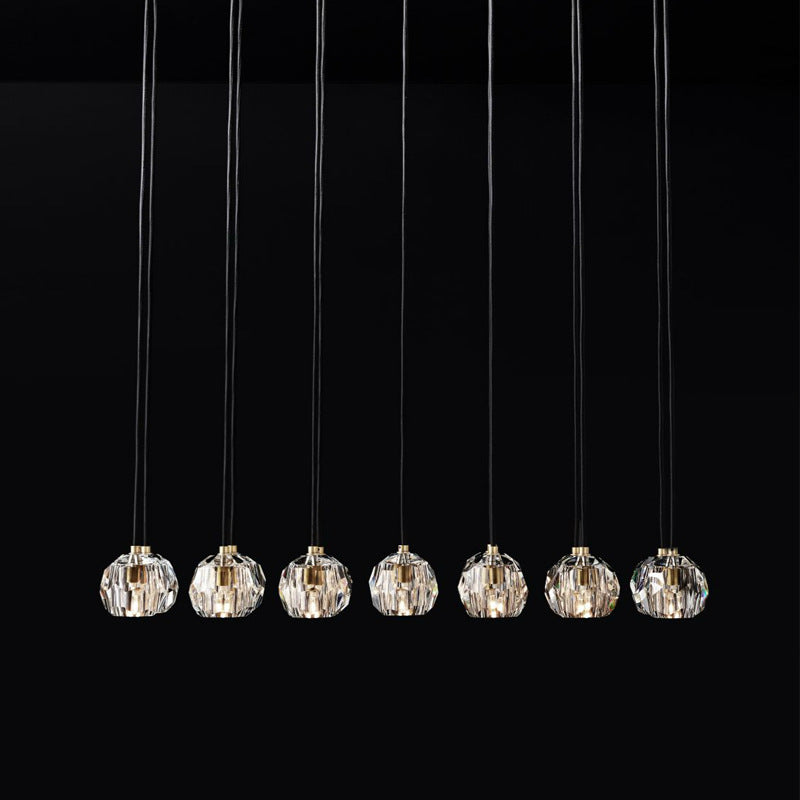 Lumerae 48 Inch Globe Crystal Cluster Linear Chandelier
